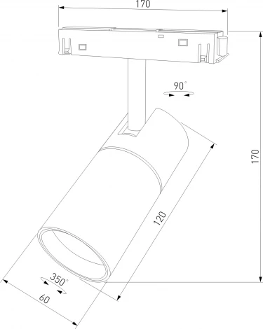 Трековый светильник магнитный Elektrostandard Slim Magnetic R02 85012/01 12W 3000K (черный) (LED, 48V, круглые)
