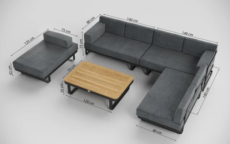 Лаунж зона Gardenini Premium Hacienda LPHCD.010800.S4