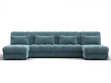 Диван П-образный Лига-116 НПБ (ДСП,ЛДСП,Велюр/Бирюзовый) Лига Диванов 137327