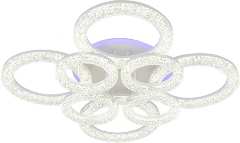 Потолочная люстра светодиодная Escada Alunit 10296/8LED BL 110Вт, с ПДУ, металл/акрил, белый/прозрачный (220V)