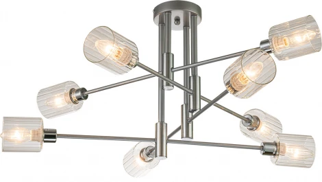 Потолочная люстра ярусная на штанге Escada Reflex 1140/8P E14*40W Silver/Chrome (220V)