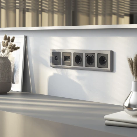 Розетка с заземлением (графит матовый) Werkel W1171064 (a063103)