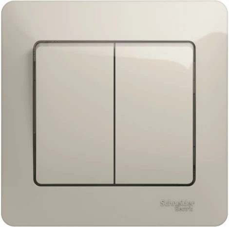 Выключатель встраиваемый двухклавишный (молочный) Systeme Electric Glossa GSL000952