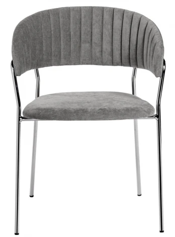 Стул Turin серый вельвет с хромированными ножками Bradex Home FR 0860