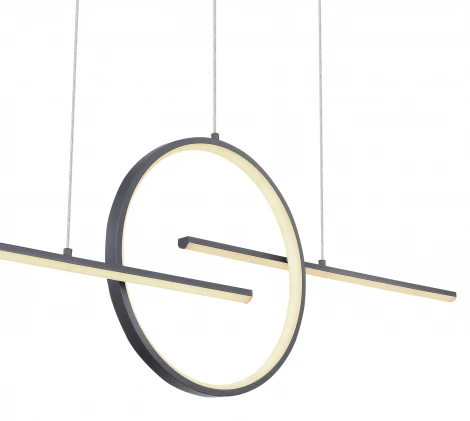 Подвесной светильник светодиодный с пультом регулировка цветовой температуры и яркости ночной режим Barral 67121-50G (220V, на тросе, кольцо)