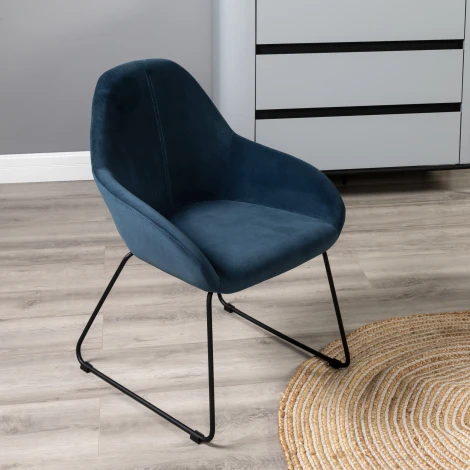 Кресло Kent Diag blue/Линк R-Home арт.410119153h_Diagblue_черн_линк