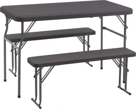 Комплект стола и двух скамеек Кейт коричневый, Stool Group