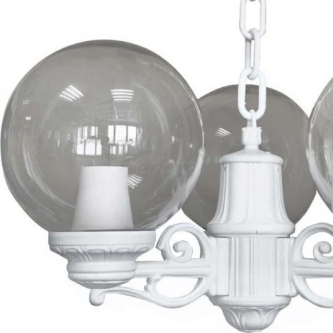 Люстра подвесная уличная Fumagalli, 3 плафона, белый с дымчатым