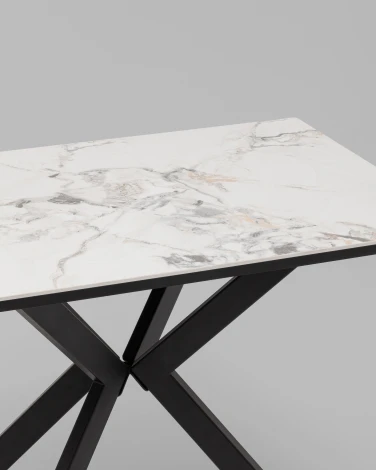 Стол Мармер мини нераскладной 90х60х75 см, GOLD JADE, подстолье металл черный Stool Group УТ000042616
