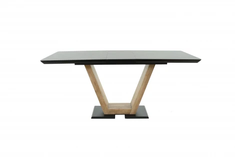 Стол Торонто 140, Черный с чёрным стеклом/Ель умбра, черный Аврора Торонто 102021