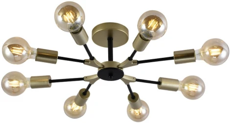 Потолочная люстра на штанге Seven Fires Evlina SF3370/8C-GD-BK