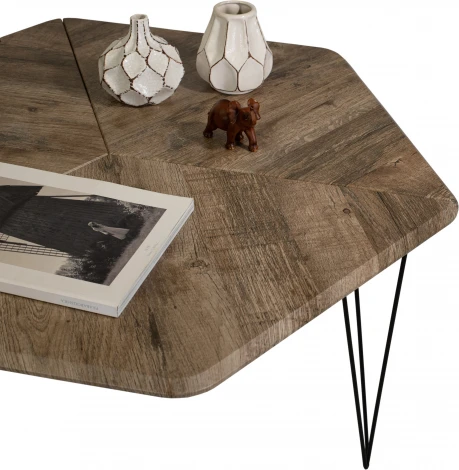 Стол журнальный BeautyStyle 23 дуб крымский состаренный/черный Mebelik арт.009002