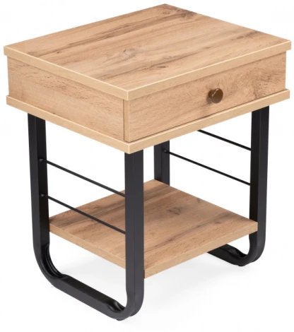 Прикроватная тумба Woodville Малгома черная / дуб вотан 511608