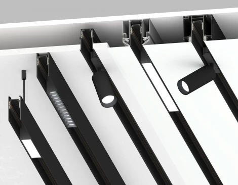 Шинопровод магнитный встраиваемый под ГКЛ 9,5мм Ambrella Track System Magnetic Standard GL3331-9.5 WH белый IP20 48V 2м