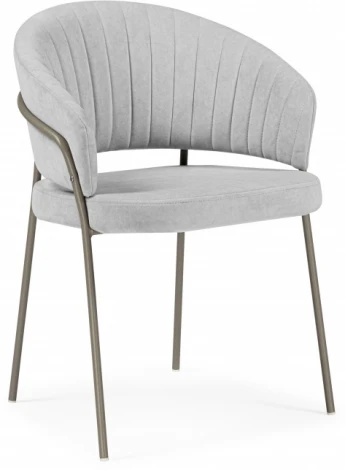 Обеденный стул Лео Woodville (Металл,Велюр/Серый,Капучино) арт.615186