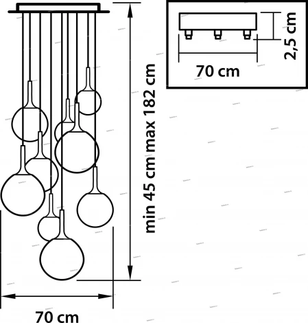 Подвесной светильник ярусный Lightstar Globo 813093 (220V, на проводе, шарики)