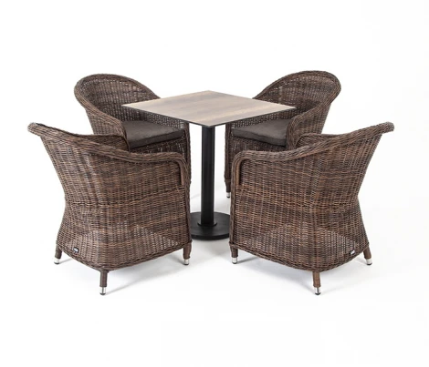 Обеденная группа на 4 персоны, стулья коричневые 4SIS Каффе KCR4T1-5-SET brown