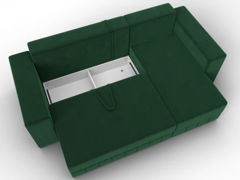 Диван угловой Лига-076 угол универсальный (ДСП/Пластик/Велюр/Зеленый) Лига Диванов 129842