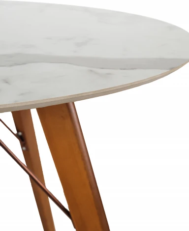 Стол обеденный обеденный JET CERAMIC круглый d-80 (Дерево бук, Темный орех )