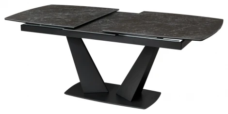 Обеденный стол M-City ACUTO2 170 BLACK MARBLE Черный мрамор матовый, керамика/ черный каркас NEW!