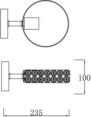 Бра Escada Banjo 679/1A Black 1x60Вт E27, металл/хрусталь, черный/дерево (220V)