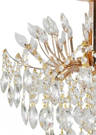 Потолочная люстра на штанге Escada Dimosari 2104/5P Gold 5x40Вт E14, металл/хрусталь, золото/прозрачный (220V)