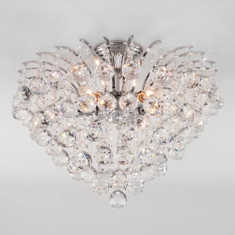 Потолочная люстра Eurosvet Ostiniya 3299/6 хром / прозрачный хрусталь