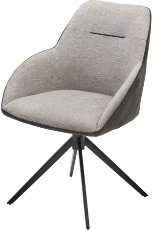Стул TORNADO 360 град. Серый Brego-07, ткань/ темно-серый Modern-454, велюр/ черный каркас, DISAUR