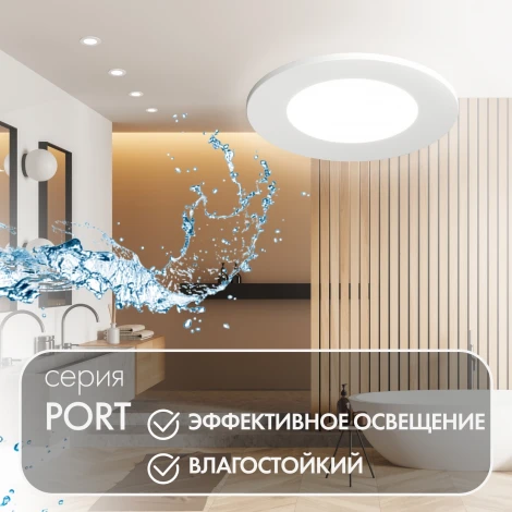 Встраиваемый влагозащищенный светильник PORT DK3101-WH (220V, круглые)