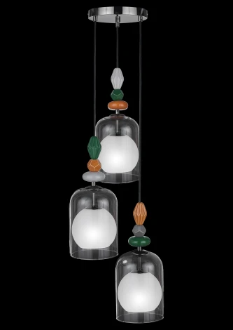 Подвесной светильник 33 ИДЕИ PND105.3.163S.003.KDC-S.26.TR-S.02.WH (220V, на проводе, круглые)