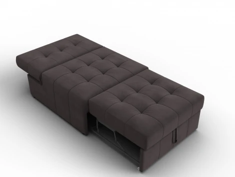 Кресло-кровать Лига-107 (80) (ЛДСП,Брус,Фанера,Велюр/Коричневый) Лига Диванов 134899