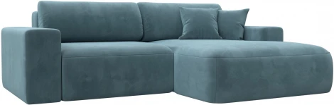 Диван угловой Лига-036 НПБ Классик правый угол (Бирюзовый/Велюр) Лига Диванов арт.121374