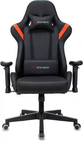 Кресло игровое Zombie Formula черный/красный эко.кожа крестов. пластик черный RED
