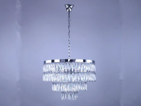 Подвесная люстра Newport 10120 10125+5/C (220V, хрусталь, на цепи, круглые)