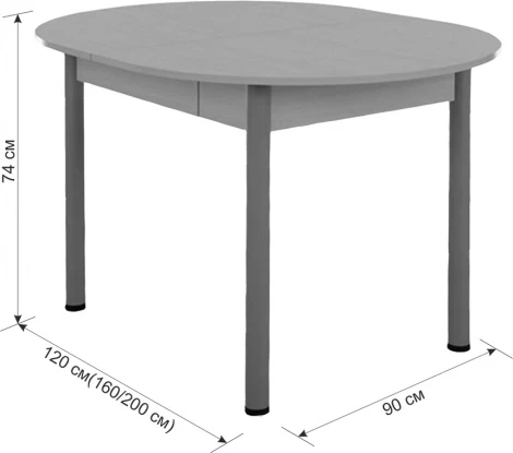 Стол обеденный раздвижной Квартет, цвет дуб сонома Mebelson (арт.KM-0201.1544)