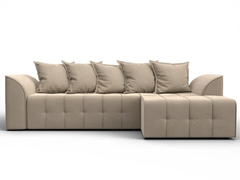 Диван угловой Лига-113 угол правый (ДСП,Велюр/Бежевый) Лига Диванов 136721