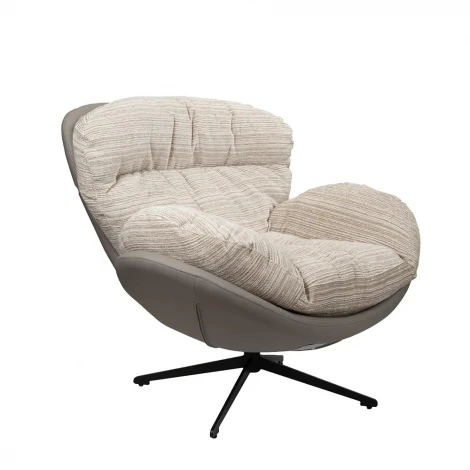 Кресло BLISS серый, экокожа, шенилл Bradex Home FR 1069