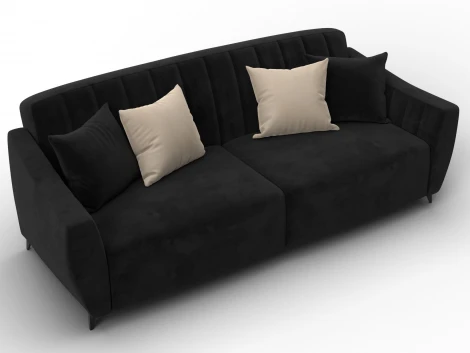 Диван-книжка Лига-095 НПБ (ДВП,ДСП,ЛДСП,Брус,Фанера,ЛДВП/Металл/Велюр/Черный) Лига Диванов 132536