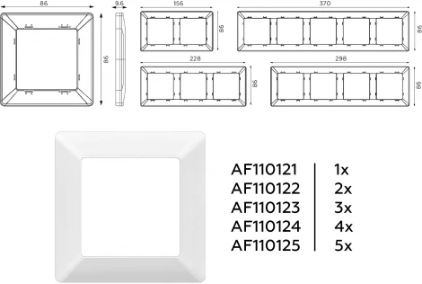 Рамка Ambrella Volt ALFA Line (Белый матовый) 4-ая AF110124