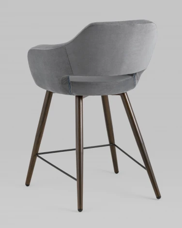Стул полубарный Stool Group Саймон велюр тёмно-серый УТ000025168