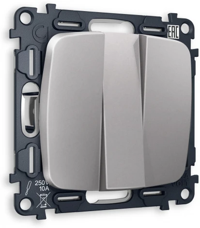 Комплект механизма Ambrella Volt 3-клавишного выключателя OMEGA MO505010 Сталь матовый QUANT