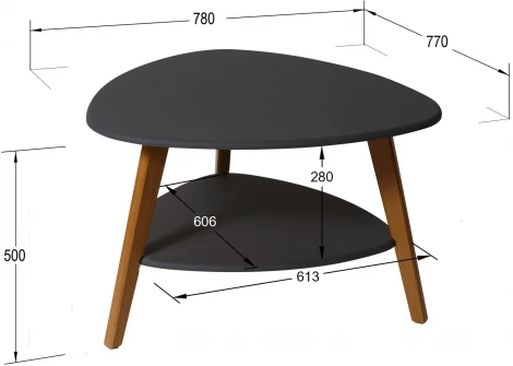 Стол журнальный Бруклин графит/дуб светлый от фабрики Mebelik