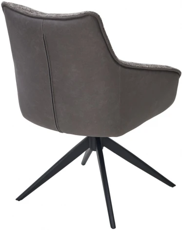 Стул FABIAN 360 град. поворот. MONA-464 Серый, PU/ STEAM-132 Серый, ткань / черный каркас, ®DISAUR (арт.635M05600)