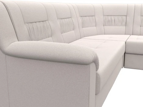 Диван угловой Карелия правый угол (ДСП,ЛДСП/Пластик/Замша/Бежевый) Лига Диванов 128142