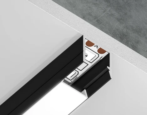 Алюминиевый профиль накладной 10*10 для светодиодной ленты до 8мм Ambrella Alum Profile GP1650BK