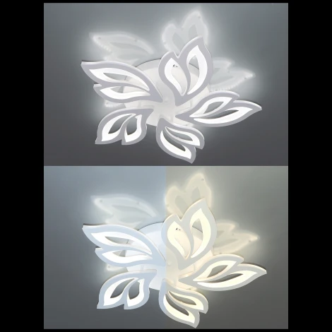 Потолочная люстра с таймером Natali Kovaltseva Smart Home LED LAMPS 81216 (220V, голосовое управление, пульт управления, управление смартфоном, умный дом - Алиса, Tuya Smart, Сири, Smart Life, цветы)