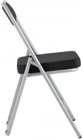 Складной стул Stool Group Джонни экокожа черный каркас металлик УТ000035369