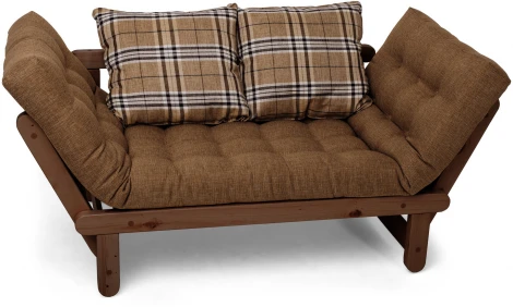 Кушетка Arsko Сламбер орех коричневая клетка рогожка