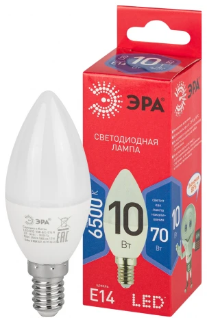 Лампочка светодиодная E14 10W ЭРА LED B35-10W-865-E14 R