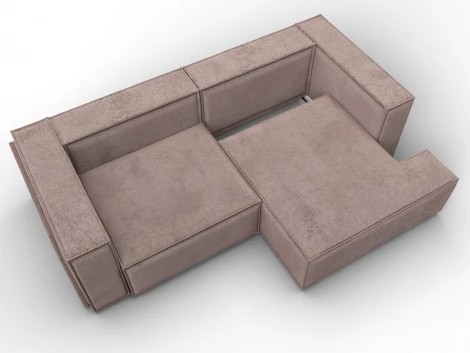 Диван угловой Лига-061 угол правый (ДСП,Брус,Фанера,Велюр/Бежевый) Лига Диванов 131150